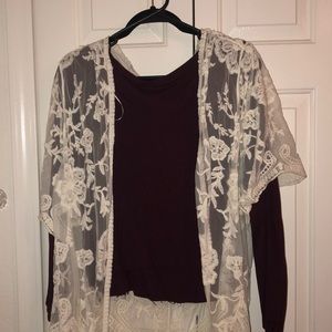 Lace white cardigan